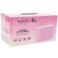 verybella Beauty Box with Innovative Design with Removable Folding Rotating Mirror and LED Lights Beauty Case with Practical Handle Makeup Bag Compact Measurements 116 x 235 x 104 cm