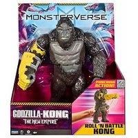 MonsterVerse Godzilla x Kong Official Giant Kong Roll N Battle Figure – 11-Inch Movie-Accurate King of Skull Island Toy with Wheel & Turnable Torso – Action Figure for Kids & Collectors – Ages 4+