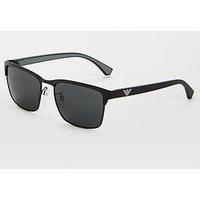 Emporio Armani 0EA2087 Sunglasses, Black/Smoke, 56/18/142