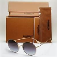 Burberry Sunglasses Round Gold Grey Gradient Metal Pippa BE 3132 1109/8G 58mm