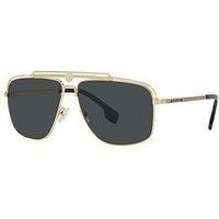 New VERSACE VE2242 100287 Shiny Gold/Dark Gray 61-13-145