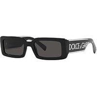 DOLCE & GABBANA DG6187 501 87 Black Dark Grey Women's 53 mm Sunglasses