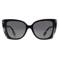 Burberry Sunglasses BE4393 Meryl 4051/81 Black w White Check Dark Grey Polarized