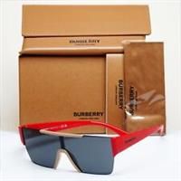Burberry Sunglasses Red Black Beige Shield Visor Square Unisex BE 4291