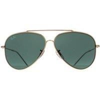 Ray-Ban Sunglasses RB0101S Aviator Reverse 001/VR Gold Green