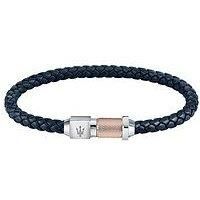 Maserati Jewels Men/'s bracelet in steel, recycled leather, rose gold ip - JM223AVE16