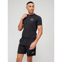EA7 Men's Logo Ventus Shorts and T-Shirt Set, Black