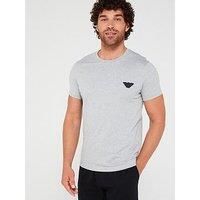 Emporio Armani Men/'s Emporio Armani Men/'s Crew Neck T-shirt Rubber Pixel Logo T Shirt, Light Grey Mix, M UK