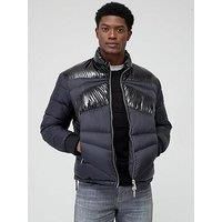 Armani Exchange Men/'s Real Down, Long Sleeves, Glossy Inserts, Soft Touch Down Vest, Schwarz, L