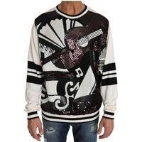 DOLCE & GABBANA Sweater Jazz Sequined Guitar Pullover Top s. IT52 / XL