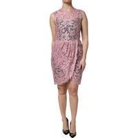Dolce & Gabbana Pink Floral Lace Sleeveless Sheath Women's Dress Authentic
