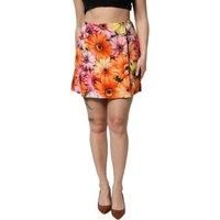 Floral Mini Skirt Button Detail Wo - Multicolor