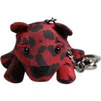 DOLCE & GABBANA Keyring Red Black Polyester Animal Silhouette Keychain 410usd