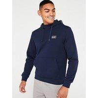 Ea7 Emporio Armani Small Logo Overhead Hoodie - Navy