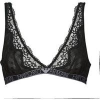 Emporio Armani  VICHY MESH   LACE  women's Triangle bras and Bralettes in Black