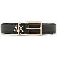 Armani Exchange Metal Logo Belt - Black