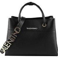 Valentino Bags Alexia Metal Logo Strap Tote- Black