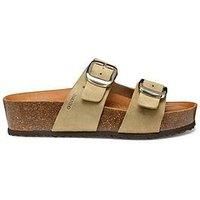 Geox Women/'s D BRIONIA H A Flat Sandal, Lt Taupe, 4 UK