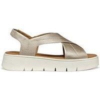 Geox D DANDRA 40 Synthetic Polyurethane Women's Light Gold Sandals