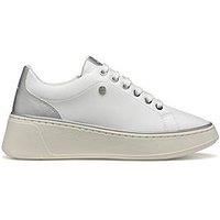 Geox Women/'s D SUNNETTY A Sneaker, White/Silver, 7 UK
