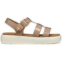 Geox Women/'s D CAMALEI B Flat Sandal, Caramel, 6 UK
