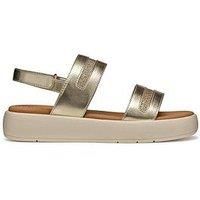 Geox Women/'s D CAMALEI C Flat Sandal, Lt Gold, 6 UK