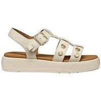 Geox Women/'s D CAMALEI E Flat Sandal, Papyrus, 7 UK