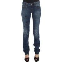Galliano Blue Wash Cotton Blend Slim Fit Bootcut Women's Jeans Authentic