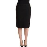 GF Ferre Chic Black Pencil Skirt Knee Women's Length Authentic