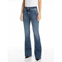 REPLAY Adult WLW689 Newluz Flare Jeans, Medium Blue 009, 26W / 32L