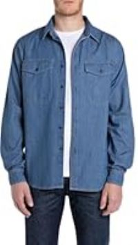 Replay Men/'s M4124 Shirt, 009 Medium Blue, XXL
