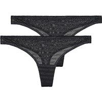 Emporio Armani  ALL OVER LOGO MESH X2  women's Knickers/panties in Black