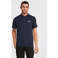 Ea7 Emporio Armani Tape Logo Short Sleeve Polo Shirt - Navy