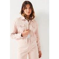 Armani Exchange Women/'s Cropped Denim Jacket Coat, Milk Punch Melange D, M