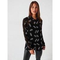 Armani Exchange Ax Logo Sheer Shirt - Black