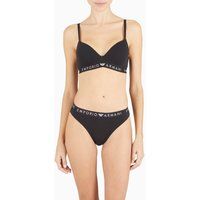 Debenhams Women's Emporio Armani Iconic Logo Band 2pack Brazilian Briefs Black | Size: Medium