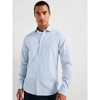 Armani Exchange Men/'s Regular Fit Jacquard Cotton Vertical Stripe Button Down, Blue/O.White Striped, Medium