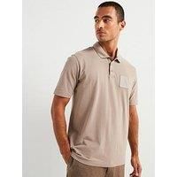 Armani Exchange Men/'s Limited Edition a Line Logo Stretch Cotton Polo, Driftwood, Medium