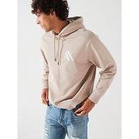 Armani Exchange Armani Exchange Embroided Ax Left Chest Logo Hoodie - Light Brown