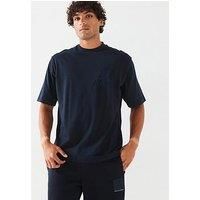 Armani Exchange Embroidered Ax Left Chest Logo T-Shirt - Navy