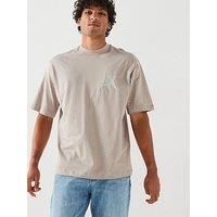 Armani Exchange Embroided Ax Left Chest Logo T-Shirt - Light Brown