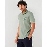 Armani Exchange Regular Fit Left Chest Icon Logo Polo Shirt - Green