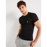 Emporio Armani Men/'s Shiny Logoband Crew Neck T-Shirt, Black, M