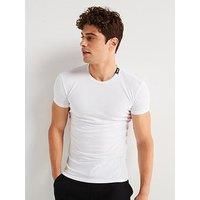 Emporio Armani Bodywear Neck Tab Log Stretch Piquet T-Shirt - White