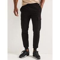 EA7 Men's Logo Regular Joggers, Black