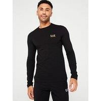 Ea7 Emporio Armani Core Id Logo Long Sleeve T-Shirt - Black