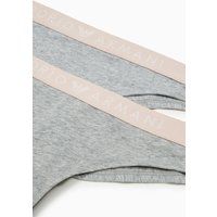 Debenhams Women's Emporio Armani Iconic Logo Band 2pack Brazilian Briefs Grey in Grey Marl | Size: Large