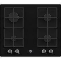 Hoover HHob 300 HVG6K3B 59cm Four Burner Black Gas Hob