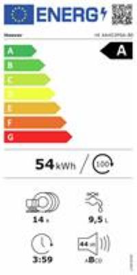 Hoover HI 4A4S3PSA-80 Built-In Full Size Dishwasher - Grey