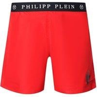 Branded Waistband Red Swim Shorts